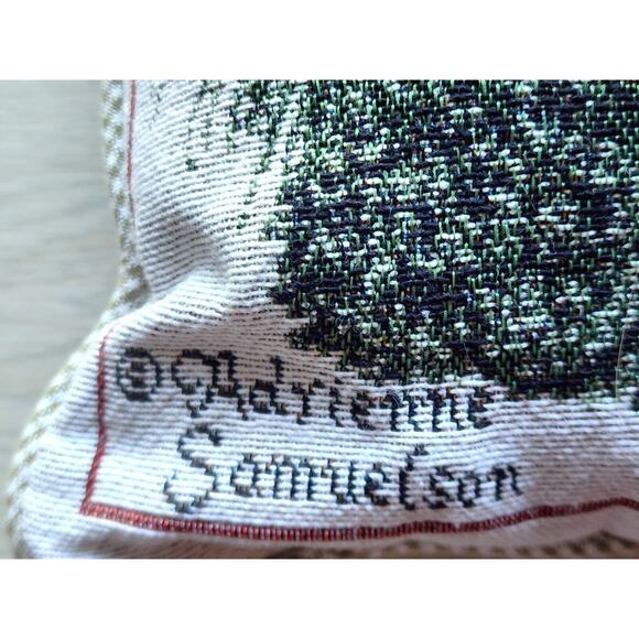 PILLOW-TAPESTRY-ADRIENNE SAMUELSON-Cat-Garden-Bees-Butterfly-Country-12" x 12" - Picture 6 of 14